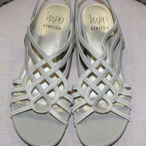 Impo Stretch Sandals, Tan or Gray, 7 M EUC